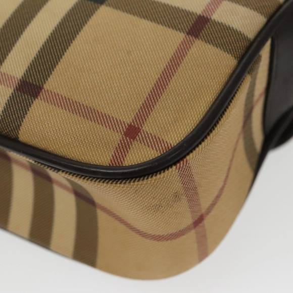 BURBERRY Nova Check Shoulder Bag PVC Silver Beige Auth 99326 - Picture 15 of 16